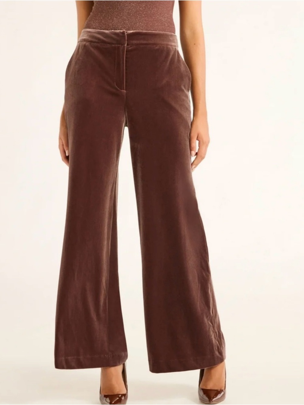 Lafayette 148 velvet wide leg pants